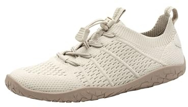 Jana Damen Sneaker flach Elastisch Vegan, Mehrfarbig (Beige/Gold), 40 EU