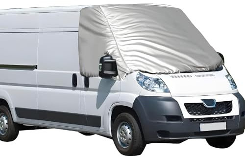 Externe Thermo Scheibenabdeckung passend für FIAT Ducato 2006-2024, 210D Außenisoliermatte Wohnmobil Abdeckung Sonnenschutz Winter Sommer Scheibenfrostschutz Abdeckung