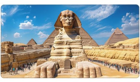 Sphinx Mauspad XXL 1500x800X3MM Große Pyramide Mousepad, Schwarz Gaming Schreibtischunterlage mit Genähte Kanten and rutschfeste Gummibasis, PC Gaming Zubehör für Home Office, Geschenke für Männer