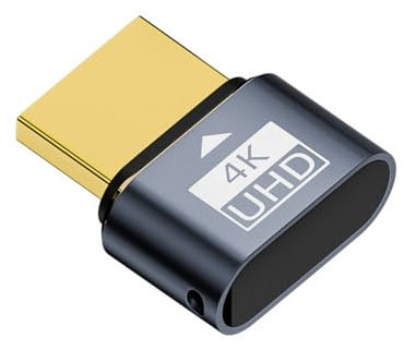 CY Adapter Virtueller Displayadapter 4K HDMI 1.4 DDC EDID Dummy-Stecker Headless Ghost Display Emulator HDTV Schwarze Farbe 4K@60Hz