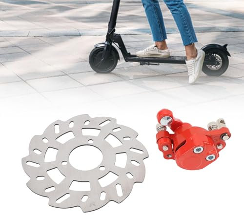 Dussdote Scheibenbremse, Elektroroller-Scheibenbremssattel-Set, Zubehör für Elektroroller-Vorder- und Hinterradbremsvorrichtung aus Edelstahl