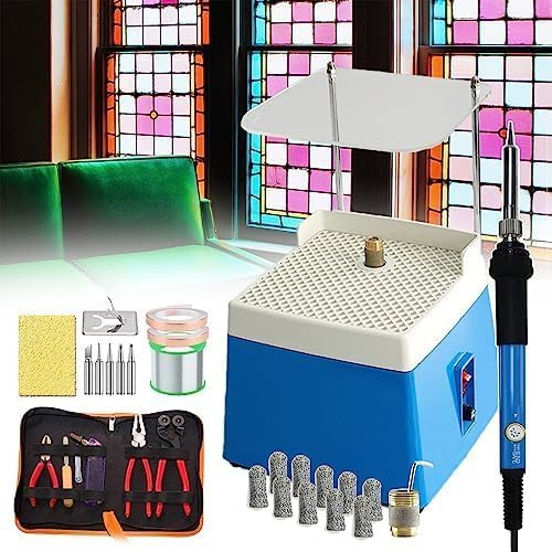 Buntglas-Starter-Kit, professionelles Start-up-Set mit Glasschleifer-Maschine, Glasschneider-Werkzeug-Set