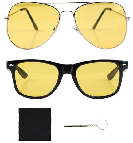 Novstuf 2 Pack Pilot Sunglasses Unisex UV400 Protection Black Sunglasses Classic Vintage Style Ultralight Matel Frame Retro Eyewear For Men Women