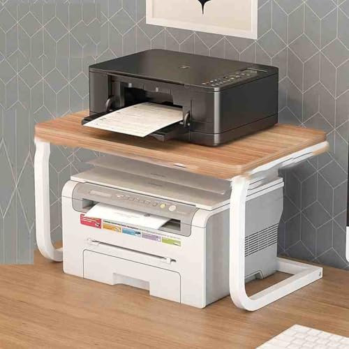 KUKIXKK Mini Audio Component Rack,Audio Rack, Printer Rack, Easy To Assemble,Layered Home Mobile Audio Mixer Rack,Small Double-layer Desktop Storage Rack, Office Desk Copier Storage Rack