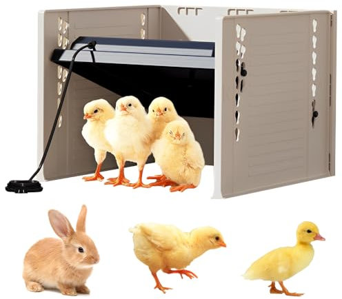 Rppiup Wärmeplatte Küken, Kükenwärmer Wärmelampe, 25 Watt Küken Brooder Heizplatte für Kükenaufzucht, Einstellbare Höhe Kükenwärmeplatte, Konstante Temperatur und Energieeinsparung für wie Hähnchen