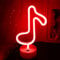 LED-Neonlichter mit Musiknoten, Rot LED-Neonlicht, Batterie/USB, LEDs-Neonschild für Zimmer, Party, Hochzeit, Geburtstag, Festival, Dekorationen
