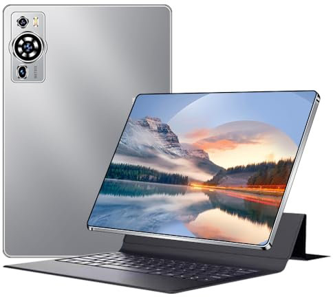 UXD 10 Inch Android 13 Tablet - 12GB+256GB Storage, Stylus, Screen Protector, Keyboard, Mouse, OTG Dongle / 4G Cellular Slot, IPS HD Display, 8000mAh, ideal for Note-Taking (Gray)