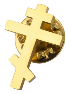 Dreamtimes Antike Orthodoxe Kreuz Brosche Pin Edelstahl Religiöser Schmuck für Männer & Frauen Christliches Glaubenssymbol Vintage Emaillierte Anstecknadel (Gold)