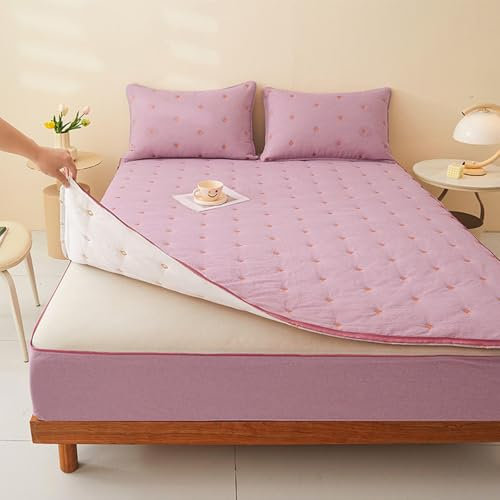 HLTQL Coprimaterasso Una Piazza E Mezza Fodera Materasso Matrimoniale con Cerniera Cotone Copri Materasso con Cerniera Matrimoniale(#1,200x220+20cm)