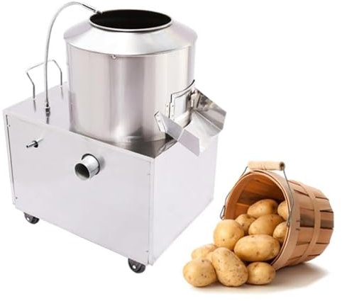 Commercial Potato Peeler Machine, High Efficiency 1500W for Peeling Potatoes, Taro, Sweet Potatoes, Output 200kg/h