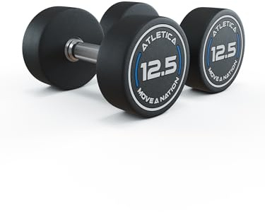 ATLETICA Rundhanteln Pro | 2.5-60kg Paar | Höchste Qualität & maximale Präzision dank CNC-gefräßtem Stahlkern Größe 2 x 12.5kg
