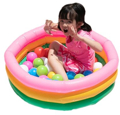 Piscine Pliable - Piscine Gonflable, Piscine Gonflable Ronde,Piscine Familiale Gonflable pour Enfaants | Pataugeoire Portable pour Fête Aquatique D'été avec Petite Piscine Gonflable Jeunes