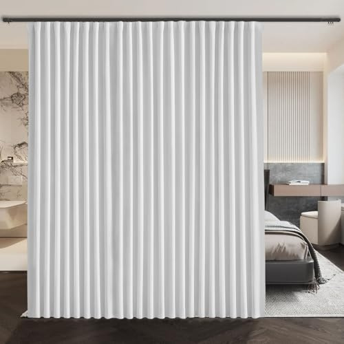 ABBRIGE Vorhang vom Boden bis zur Decke, 1 Paneel | Extra breite Verdunkelungsvorhänge, Raumtrenner, schalldicht, Privatsphäre, Raumteiler, Vorhänge für Wand- und Deckenmontage