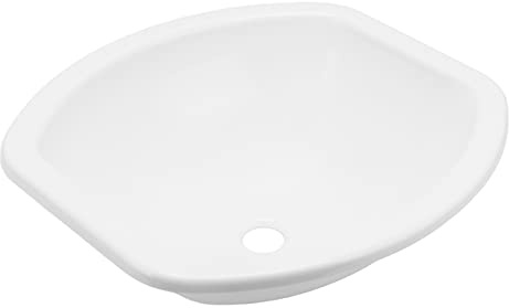 XTevu Weißes Waschbecken, 404 x 384 x 130 mm, modernes Acryl, 40 mm Abflussloch, kompatibel mit Badezimmerwaschbecken für Wohnwagen, Wohnmobile und Yachten