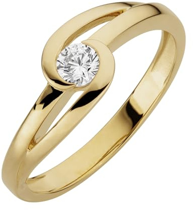 Orolino Damen Ring 333/- Gold Glänzend Zirkonia gelb 067370150