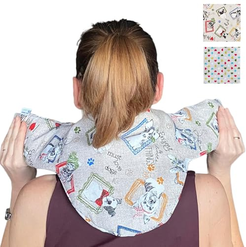 Saco de Semillas para Microondas 67x22 cm con FUNDA LAVABLE –Saquito Térmico Cervical Lavanda– Bolsa Térmica de Calor – Saco Térmico para Microondas -Almohadilla Térmica - Saco Microondas (PERROS)