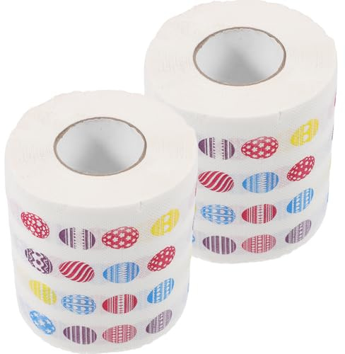 DEARMAMY Toilettenpapier 2 Rollen mit Osterei Muster Weiches Zellstoff Klopapier für Badezimmer Praktische und Komfortable Nutzung im Alltag