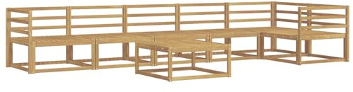 vidaXL Outdoor-Sofagarnitur 7 pcs Weiß 79 x 79 x 37 cm, Moderne Garten-Sofa-Ecke, wetterfestes Set, modulares Lounge-Möbel, ergonomisch & Akazien-Stil