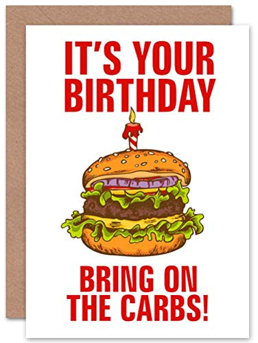 Wee Blue Coo Birthday Burger Funny Health Sealed Greeting Card Plus Envelope Blank inside