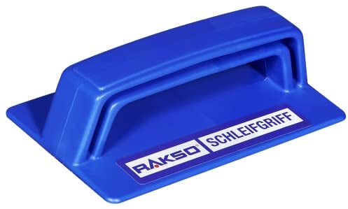 RAKSO Schleifgriff für Spänematten, robuster Handgriff aus Kunststoff und Klett für Stahlspänematten