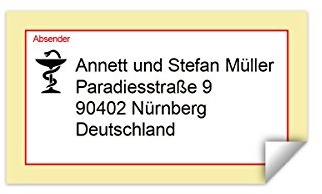20 x Adressaufkleber Absenderaufkleber individuell verschiedene Adressen Sticker - Krankschreibung
