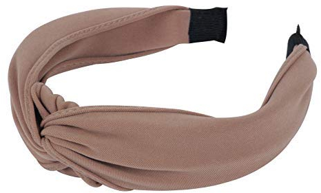 axy Breiter Haarreif mit raffinierten Knoten-Vintage-Wunderschön Stirnband Haarschmuck Damen Haarreifen HR34b Stil A (Stil A - Beige)