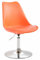 CLP Sedia Pranzo Regolabile Maverick In Polipropilene I Sedia Design Rosa Scandinavo Base Tonda In Metallo, Colore:arancione, Colore del telaio:cromo