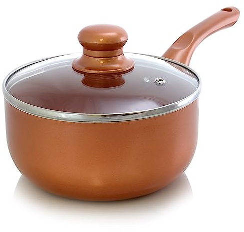 Better Chef, SP6, 2-Quart Non-Stick Sauce PAN with Glass LID - Copper Color