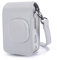 Phetium Schutztasche Kompatibel mit Instax Mini LiPlay hybrid Sofortbildkamera, Kameratasche mit Weichem PU Leder Material und Schulterriemen (Smoky Weiß)
