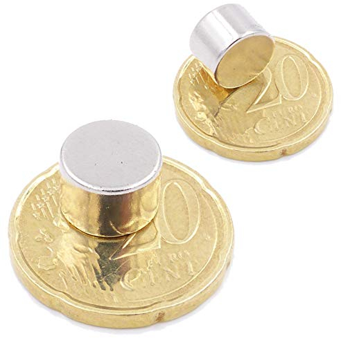 Brudazon | 25 Mini Scheiben-Magnete 10x7mm | N52 stärkste Stufe - Neodym-Magnete ultrastark | Power-Magnet für Modellbau, Foto, Whiteboard, Pinnwand, Kühlschrank, Basteln | Magnetscheibe extra stark