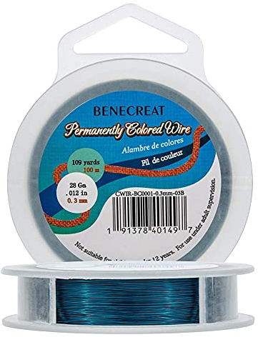 BENECREAT 28Gauge (0,3 mm) Anlaufbeständiger MarineBlue Wire Jewellery Herstellung von Kupferdraht, 100M / 109Yard