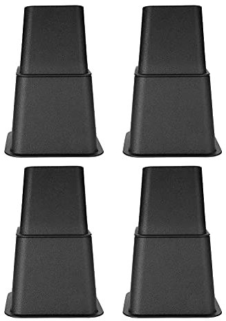 Ejoyous Réhausseurs de Lit Réhausseurs Pieds de Meubles Réglable 8Pcs 4 x 5 + 4 x 3, Élévateurs de Lit Table Chaise Armoir Pied de Meubles Une levée Maximale de 8 (Noir)