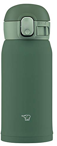 Zojirushi SM-WA36-GD Water Bottle, One-Touch Stainless Steel Mug, Seamless 0.36L Khaki