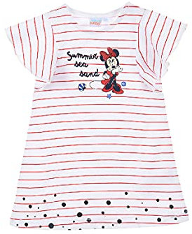 Sun City Minnie Mouse Baby Kleid Mädchen Dress + Stirnband Schleife Set (Rot, 80)