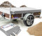 Hochwertige Anhängerplane Flachplane für PKW-Anhänger Saris Woody mit H Gestell und Rehling Wetterfeste Abdeckung für Anhänge 2.57 x 1.33 x 0.15 PVC Plane Hochglanzlackiert 680gr Transportschutz