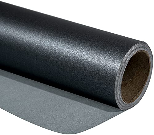 RUSPEPA Schwarzes Mattes Geschenkpapier - Minirolle - Einfarbig Perlmutt - Glanzpapier Perfekt Für Hochzeit, Geburtstag, Weihnachten, Babyparty - 43,2 cm X 10 m