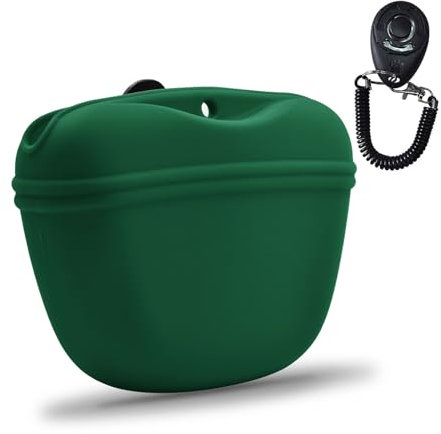 AUDWUD Hundefutterbeutel aus Silikon tragbarer Trainingsbehälter mit Clip,praktischer Magnetverschluss