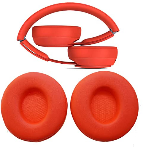 V-MOTA Ear Pads Compatible with Beats Solo Pro Wireless Noise Cancelling On-Ear Headphones,Replacement Cushions Repair Parts (1 Pair) (Red)