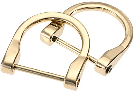sourcing map 6 Stück 29mm (1,14) U-Form Hufeisen D-Ringe Einschraubschäkel Schnalle für DIY Handwerk Golden Farbton