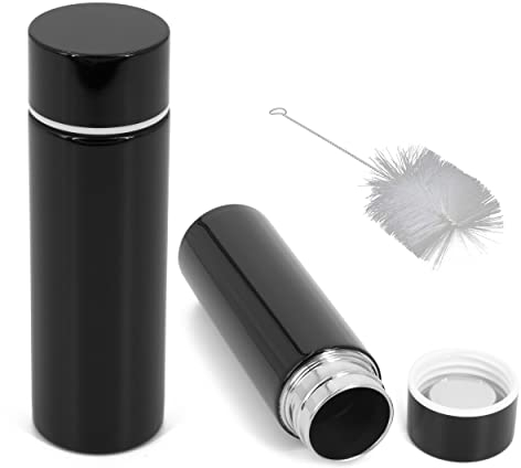 CASEMATIX Black Stainless Steel 5-Ounce Travel Spittoon Bottle | Portable, Dip Spit Cup, Wide Mouth, Reusable, for Chew