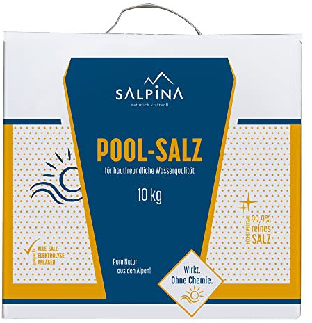 4 x SALPINA Poolsalz 10kg (40kg) ohne Trennmittel im Karton für Salzwasser-Pool & Schwimmbad I hochreines Siedesalz (99,9% NaCl) I schnell löslich, geeignet für Salz-Elektrolyseanalgen/Chlorinatoren