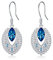 Flpruy Blaue Hängend Ohrringe - 925 Sterling Silber Boho Vintage Mit Kristall Aquamarin - Schmuck Geschenk für Mutter Frauen