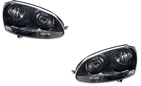 Johns, kompatibel zu VW Golf 5 V Scheinwerfer Set chrom/schwarz ab 10/03