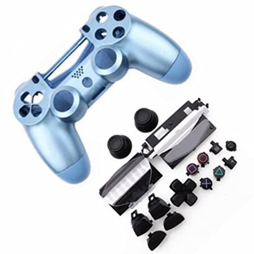 HUAYUWA - Caja de Mando de Juego de plástico (Azul Titanio) con Botones de Repuesto para Playstation 4 Pro 5.0 JDS-050 JDS-055 JDM-050 JDM-055 (versión V2)
