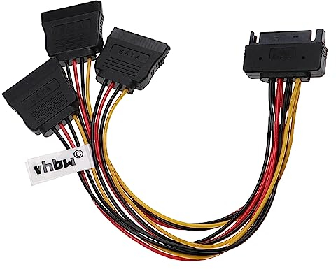 vhbw Câble Alimentation SATA vers 3X Ports SATA pour Disque Dur, Adaptateur Secteur - 60 cm