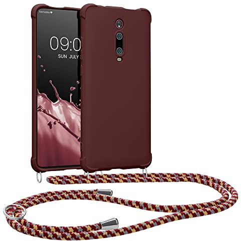 kwmobile Necklace Case kompatibel mit Xiaomi Mi 9T (Pro) / Redmi K20 (Pro) Hülle - Cover mit Kordel zum Umhängen - Silikon Schutzhülle Bordeaux Violett