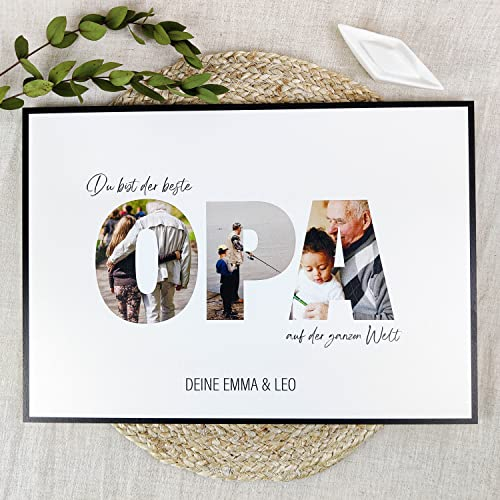 Opa Geschenk Holzbild - Foto Geschenk - personalisierbar zum Hinstellen/Aufhängen optional beleuchtet Geschenk Opa, Geschenke Für Opa, Bester Opa Geschenk, Geschenke Opa - personalisierte Geschenke