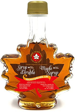 Sirop d'érable ambré bouteille feuille - 50 ml - pur à 100% - Les trésors d'érable