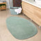 CARPETIA Ovaler Badezimmer Teppich angenehm weich – pflegleicht – in grün, 80x120 cm Oval