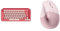 Logitech POP Keys Mechanical Wireless Keyboard with Customisable Emoji Keys, Heartbreaker & Lift Vertical Ergonomic Mouse, Wireless, Bluetooth or Logi Bolt USB receiver, Quiet clicks, 4 buttons, Pink